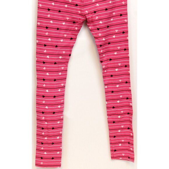 NWOT 2007 Gymboree Tres Chic Striped Heart Leggings sz 9 Pants Hot Pink - Picture 6 of 7